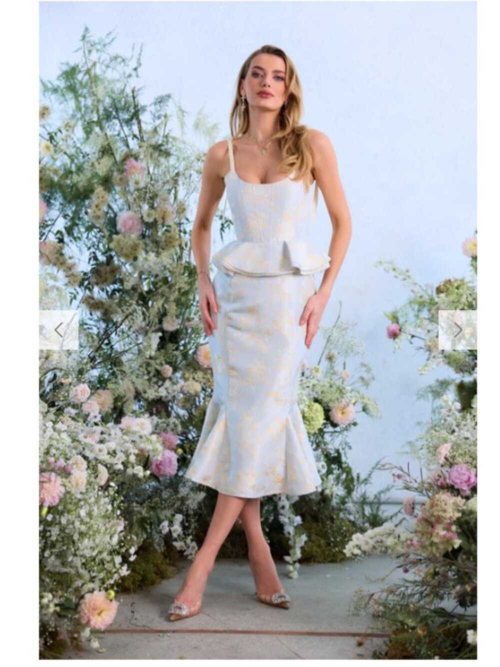 NWT V.Chapman The Willa Dress in Sky Windsor Brocade, Size 2